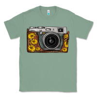 Sage sunflower leopard vintage camera Classic Tee - FaDigitalArtStudio