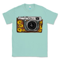 Seafoam sunflower leopard vintage camera Classic Tee - FaDigitalArtStudio