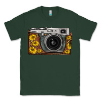 Sports Green sunflower leopard vintage camera Classic Tee - FaDigitalArtStudio