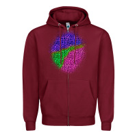 Burgundy halloween leopard patch 1 Zipper Hoodie - BundleAndBundleShop