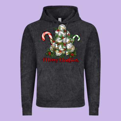 Vintage Hoodie Merry Christmas Volleyball
