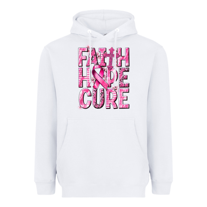 Faith Hope Cure Cancer Heavyweight Hoodie by NancyCooperArtShop | Teevron