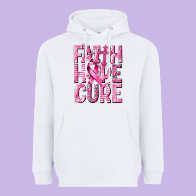 Faith Hope Cure Cancer Heavyweight Hoodie Designed By Nancycooperartshop