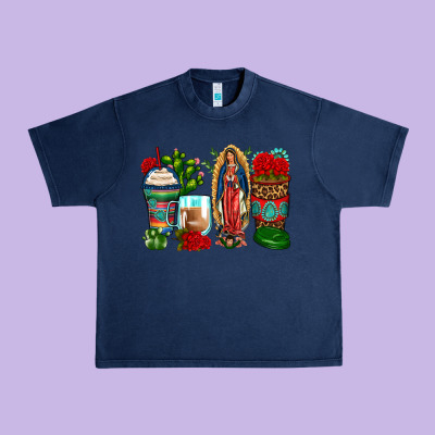 Lady Of Guadalupe Coffee Cups Urban Heavy Tee Designed By Zillion Design Studio