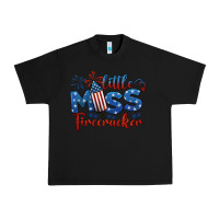 Black little miss firecracker 4th of july Urban Heavy Tee - BarkalooDesign