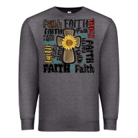 Charcoal Heather faith cross Premium Sweatshirt - MaliasSmallBusiness