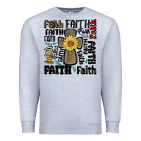 Heather Grey faith cross Premium Sweatshirt - MaliasSmallBusiness