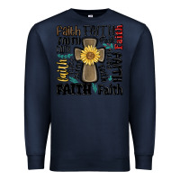Navy faith cross Premium Sweatshirt - MaliasSmallBusiness