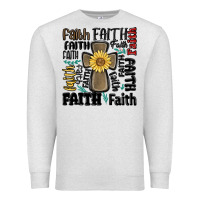 Oatmeal Heather faith cross Premium Sweatshirt - MaliasSmallBusiness