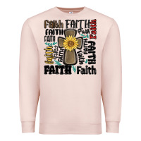 Pale Pink faith cross Premium Sweatshirt - MaliasSmallBusiness