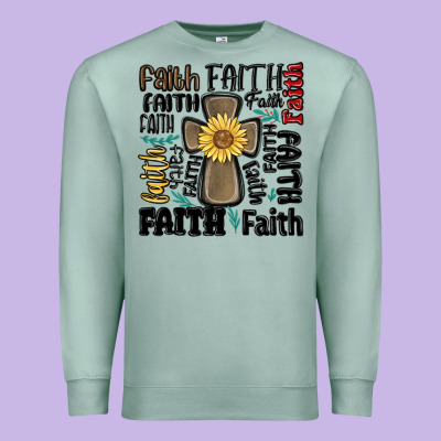 Faith Cross Premium Sweatshirt Designed By Maliassmallbusiness