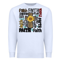 White faith cross Premium Sweatshirt - MaliasSmallBusiness