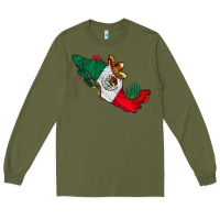 Army Green mexico Long Sleeve Tee - CowhideDigitalArt