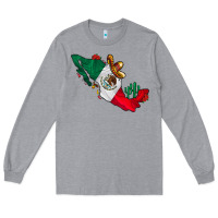 Heather Grey mexico Long Sleeve Tee - CowhideDigitalArt