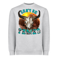 Heather Grey cant be tamed Heavyweight Sweatshirt - texasbilliewilder