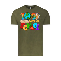 Vintage Olive 100 days of school Vintage Tee - texasbilliewilder