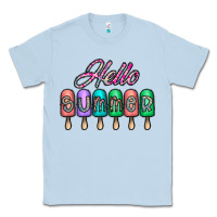 Dusty Blue hello summer Classic Tee - CowhideDigitalArt