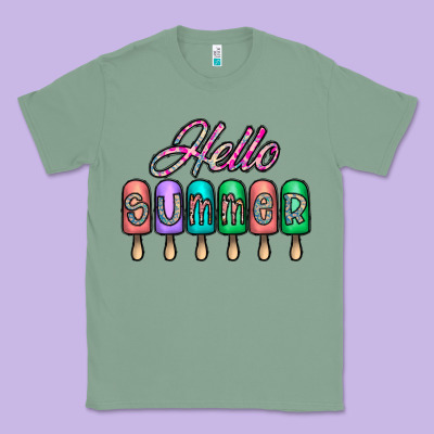 Hello Summer Classic Tee Designed By Cowhidedigitalart