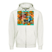 Oatmeal Heather Farm life fall barn and truck Zipper Hoodie - Artiststas