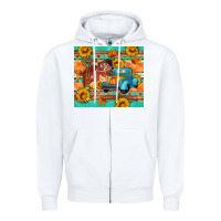 White Farm life fall barn and truck Zipper Hoodie - Artiststas