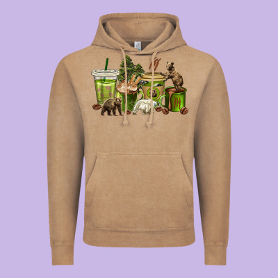 Vintage Hoodie bear coffee cups