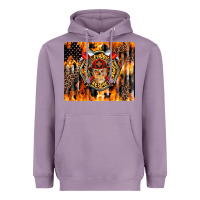 Lavender Firefighter Skull Heavyweight Hoodie - LillyAllenDesigns