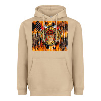 Mushroom Firefighter Skull Heavyweight Hoodie - LillyAllenDesigns