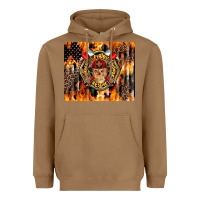 Toasted Coconut Firefighter Skull Heavyweight Hoodie - LillyAllenDesigns