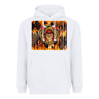 White Firefighter Skull Heavyweight Hoodie - LillyAllenDesigns