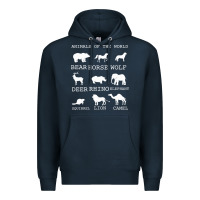 Navy Animals Of The World Premium Hoodie - Bettercallsaul