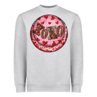 Heather Grey Western valentine's day xoxo round earrings Heavyweight Sweatshirt - RanaPortraitStore