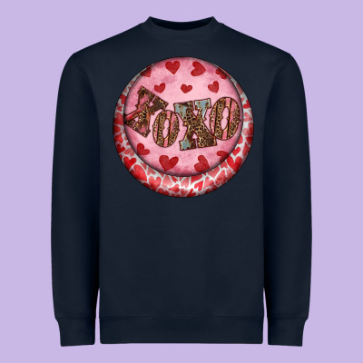 Heavyweight Sweatshirt Western valentine's day xoxo round earrings