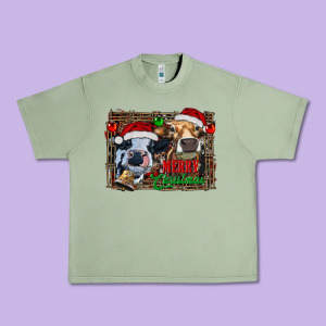Merry Christmas Heifers Urban Heavy Tee Designed By Ranaportraitstore