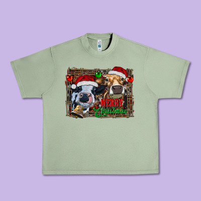 Merry Christmas Heifers Urban Heavy Tee Designed By Ranaportraitstore