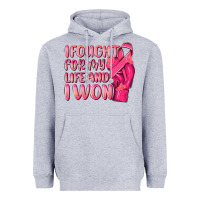 Heather Grey i fought for my life and i won Heavyweight Hoodie - NancyCooperArtShop