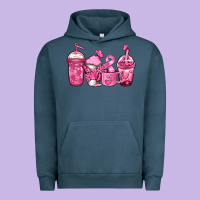 Breast Cancer Coffee Urban Hoodie Designed By Jasminsmagicworld