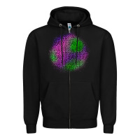 Black halloween leopard patch Zipper Hoodie - BundleAndBundleShop