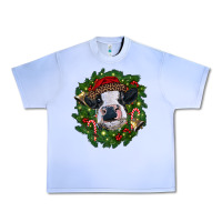 Grape Ice heifer cow with Christmas wreath Urban Heavy Tee - RanaPortraitStore