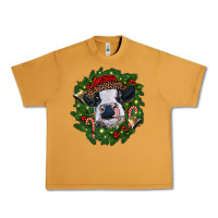 Peanut Butter heifer cow with Christmas wreath Urban Heavy Tee - RanaPortraitStore