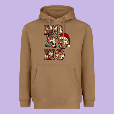 Ho Ho Ho Western Christmas Heavyweight Hoodie Designed By Jasminsmagicworld