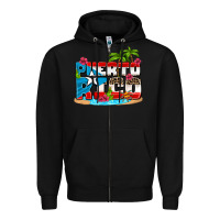 Black puerto rico and flowers with frog Zipper Hoodie - AdoDesignShop