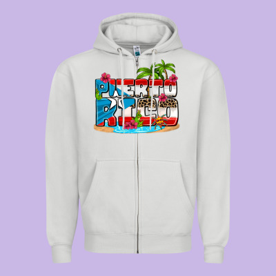 Puerto Rico And Flowers With Frog Zipper Hoodie Designed By Adodesignshop