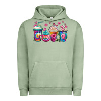 Pigment Oil Green tie dye hippie coffee cups Urban Hoodie - Jasminsmagicworld