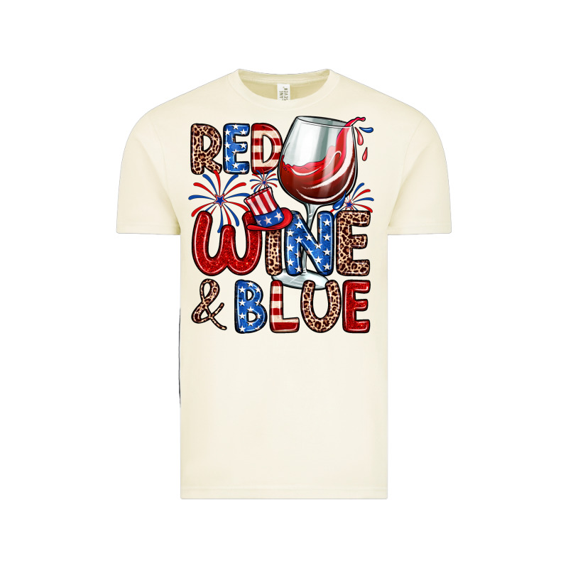Red Wine And Blue Vintage Tee by Zillion Design Studio | Teevron