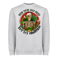 Heather Grey When you're dead inside but it's christmas Heavyweight Sweatshirt - RanaPortraitStore