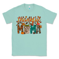 Seafoam thankful mama highland cow Classic Tee - RacoonDesign