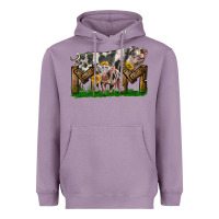 Lavender Western Mom With Spotted Pig And Baby Pig Heavyweight Hoodie - LillyAllenDesigns