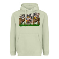 Matcha Western Mom With Spotted Pig And Baby Pig Heavyweight Hoodie - LillyAllenDesigns