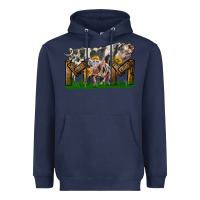 Navy Western Mom With Spotted Pig And Baby Pig Heavyweight Hoodie - LillyAllenDesigns