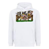White Western Mom With Spotted Pig And Baby Pig Heavyweight Hoodie - LillyAllenDesigns
